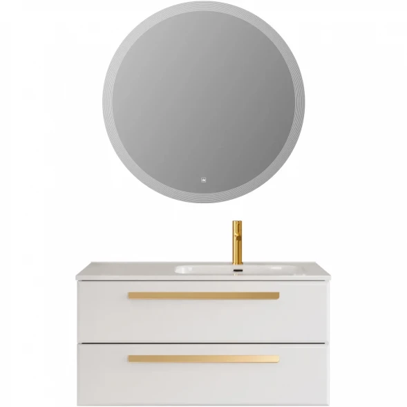 Тумба под раковину Cezares Eco ECO-CER-N-1000-2C-SO-BL-R 100 см R, подвесная, Bianco Lucido