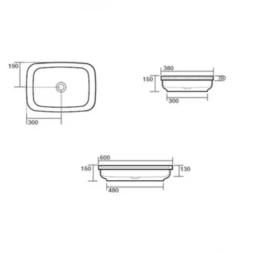 Раковина 60x38 см Kerasan Tribeca 514311