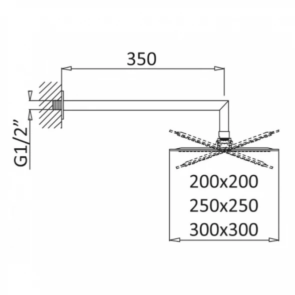 Верхний душ 300 мм Cezares PORTA-TDDQ-30-BIO