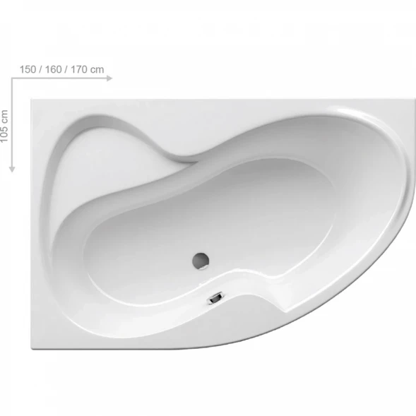 Асимметричная акриловая ванна Rosa II PU Plus 160 x 105 L Ravak CM210P0000