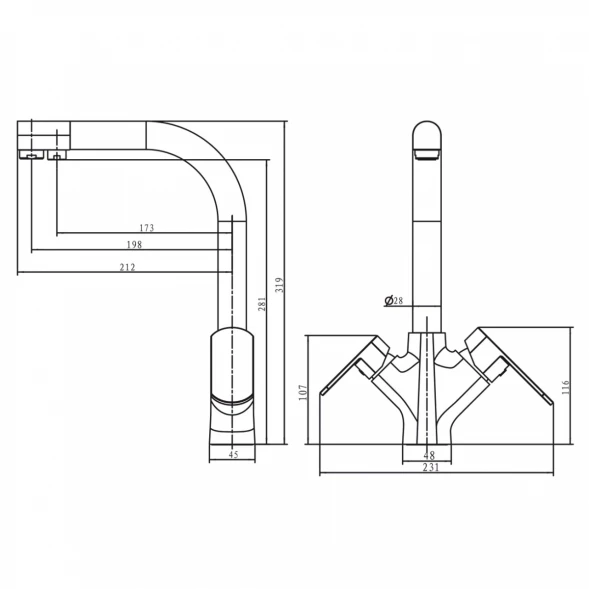 Смеситель для кухни с фильтром Kaiser Arena 33066-1 + H851P00