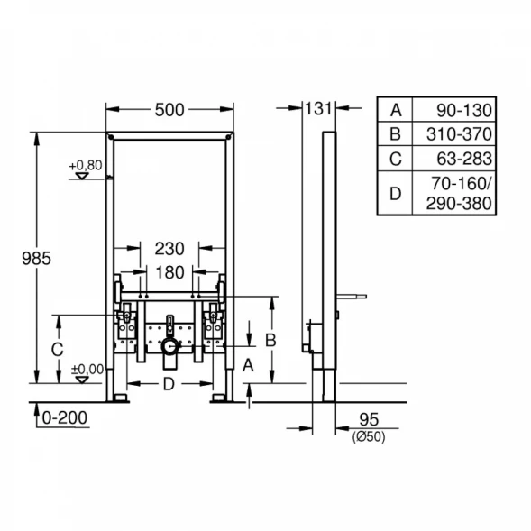 Инсталляция для биде Grohe Rapid SL 38545000