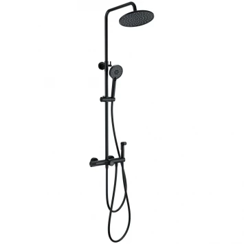 Душевая система Wonzon &amp; Woghand WW-B3097-A-MB 230 мм, с термостатом, черный матовый