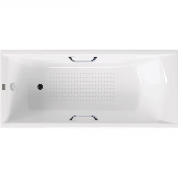 Ванна чугунная Vinsent Veron Devon VDV1757545H/VH0012CH-AS 175x75 см, с ручками, антискользящим покрытием, белый