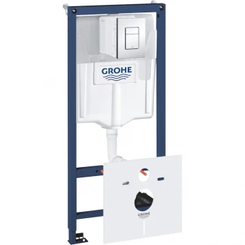 Инсталляция для унитаза Grohe Rapid SL 38827000 с кнопкой смыва, хром