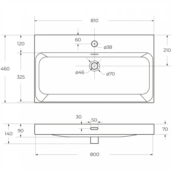 Раковина BelBagno Marino BB-8078-80 81x46 см, накладная, белый