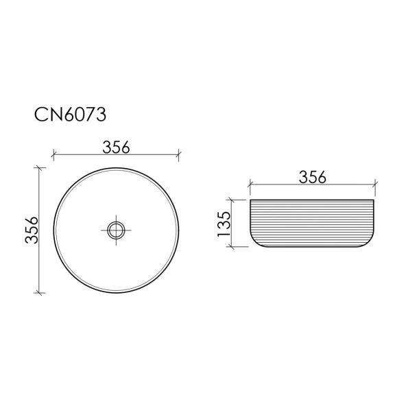 Раковина-чаша Ceramica Nova Element CN6073MB 35,6x35,6 см, накладная, черный матовый