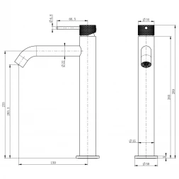 Смеситель для раковины Wonzon & Woghand WW-H1062-MB черный матовый