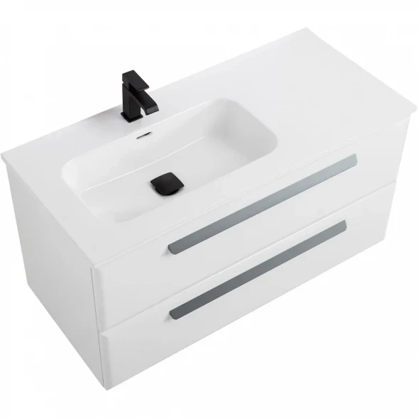 Тумба под раковину Cezares Eco ECO-CER-N-1000-2C-SO-BL-L 100 см L, подвесная, Bianco Lucido