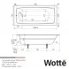 Ванна чугунная Wotte Vector 1700x750 170x75 см, белый