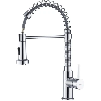 Смеситель для кухни Aquatek Европа AQ1387CR с гибким выдвижным изливом, хром
