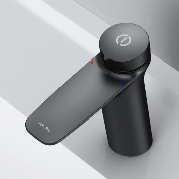 Смеситель для раковины Am.Pm Inspire 2.0 F50A02522 без донного клапана, черный матовый