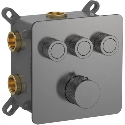 Термостат для ванны AQUAme AQM8812GM встраиваемый, оружейная сталь
