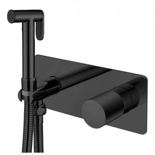 Гигиенический душ Boheme Stick Touch 127-BB.2 со смесителем, черный матовый