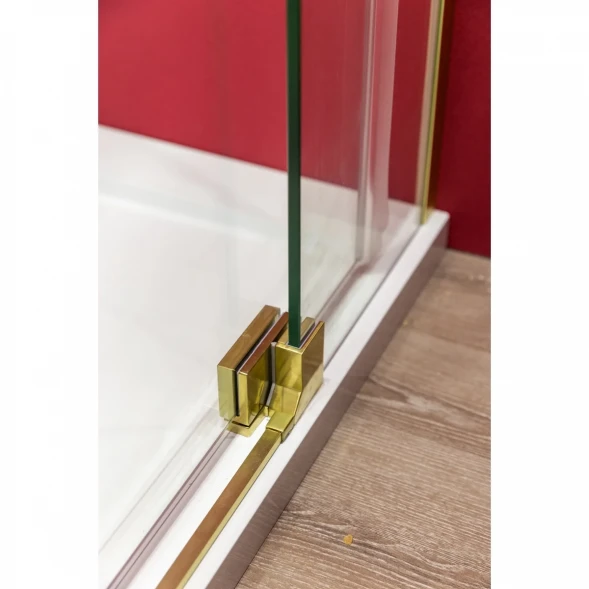 Душевой уголок Cezares Slider SLIDER-AH-1-100-70/80-C-BORO 70-80x99,5 см, профиль золотой матовый, стекло прозрачное