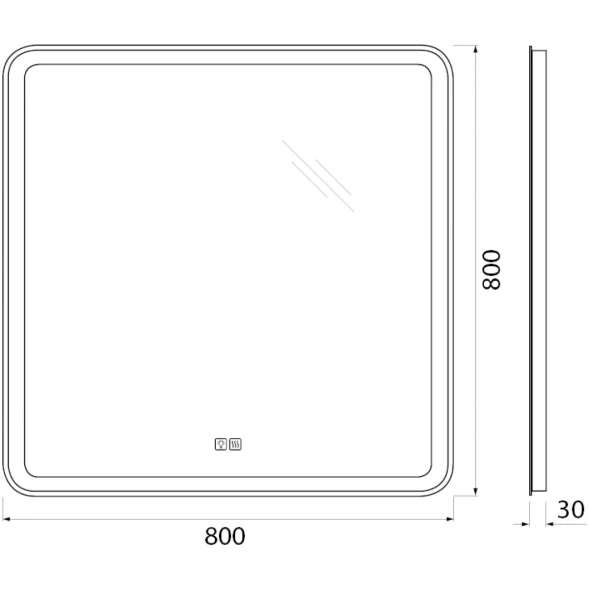 Зеркало 80x80 см BelBagno Marino SPC-MAR-800-800-LED-TCH-WARM