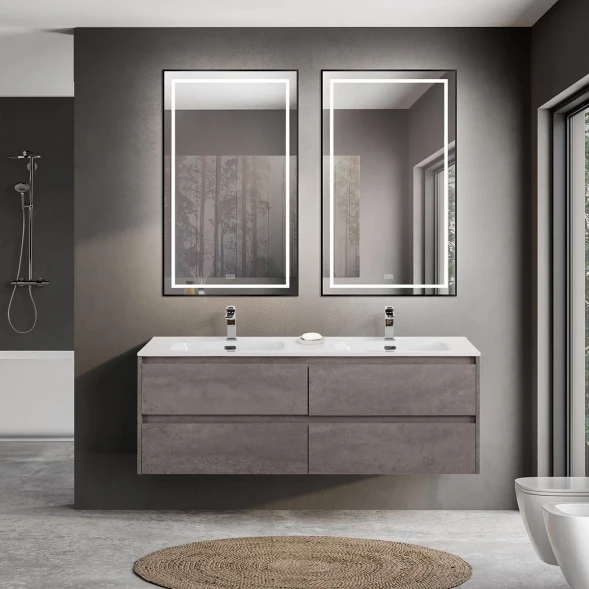 Тумба под раковину BelBagno Kraft KRAFT-1400-4C-SO-2-CG 140 см, подвесная, Cemento Grigio