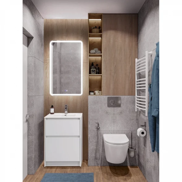 Тумба под раковину BelBagno Kraft KRAFT39-600/390-2C-PIA-BO 60,5 см, напольная, Bianco Opaco