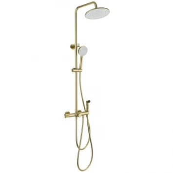 Душевая система Wonzon &amp; Woghand WW-B3097-A-BG 230 мм, с термостатом, золотой матовый