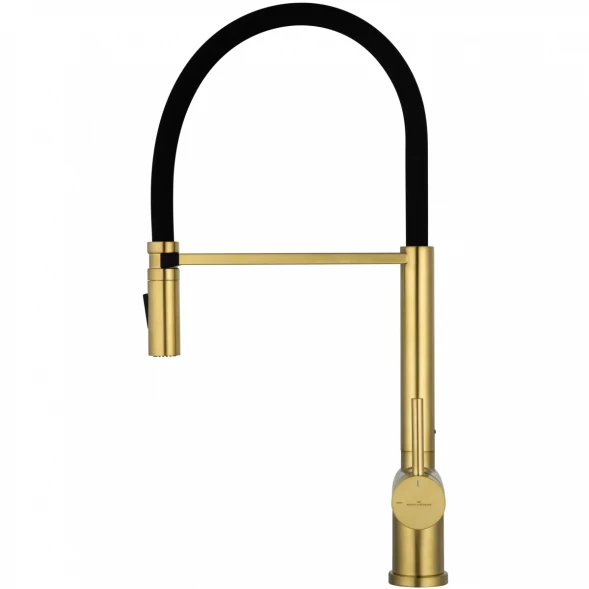 Смеситель для кухни Wonzon &amp; Woghand WW-88438003-BG с гибким изливом, золотой матовый