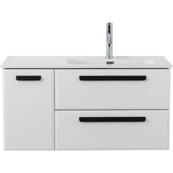 Тумба под раковину Cezares Eco ECO-CER-N-1000-2C-1A-SO-BL-R 100 см R, подвесная, Bianco Lucido