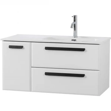Тумба под раковину Cezares Eco ECO-CER-N-1000-2C-1A-SO-BL-R 100 см R, подвесная, Bianco Lucido
