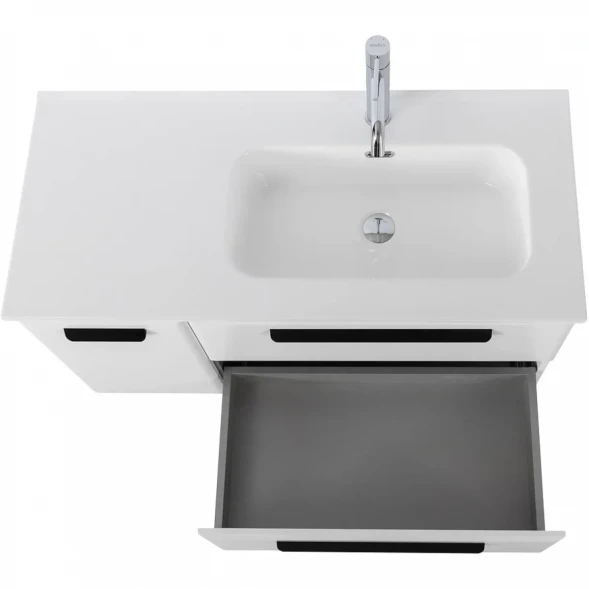 Тумба под раковину Cezares Eco ECO-CER-N-1000-2C-1A-SO-BL-R 100 см R, подвесная, Bianco Lucido