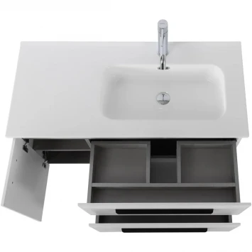 Тумба под раковину Cezares Eco ECO-CER-N-1000-2C-1A-SO-BL-R 100 см R, подвесная, Bianco Lucido