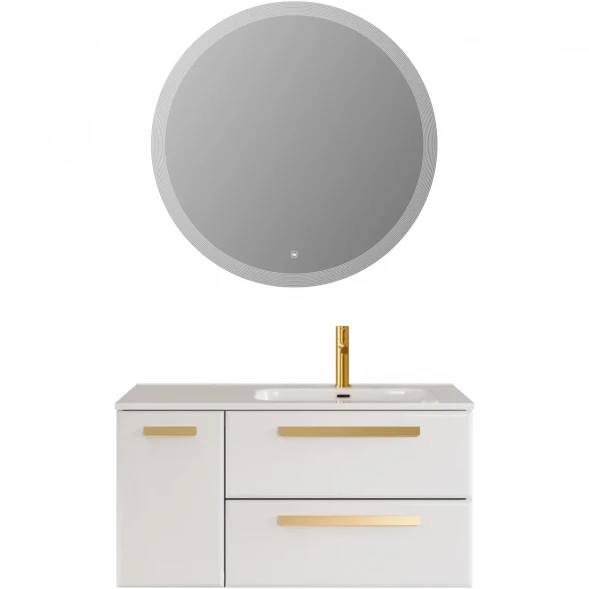 Тумба под раковину Cezares Eco ECO-CER-N-1000-2C-1A-SO-BL-R 100 см R, подвесная, Bianco Lucido
