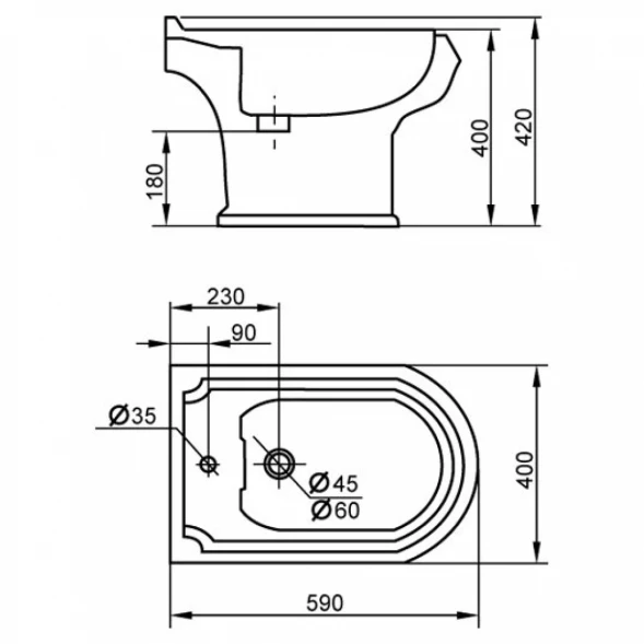 Напольное биде Cezares King Palace CZR-618-T