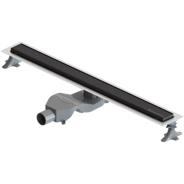 Душевой трап (лоток) Boheme Premium Linear 982-80-B 80 см, с решеткой, 2 в 1 под плитку, черный матовый