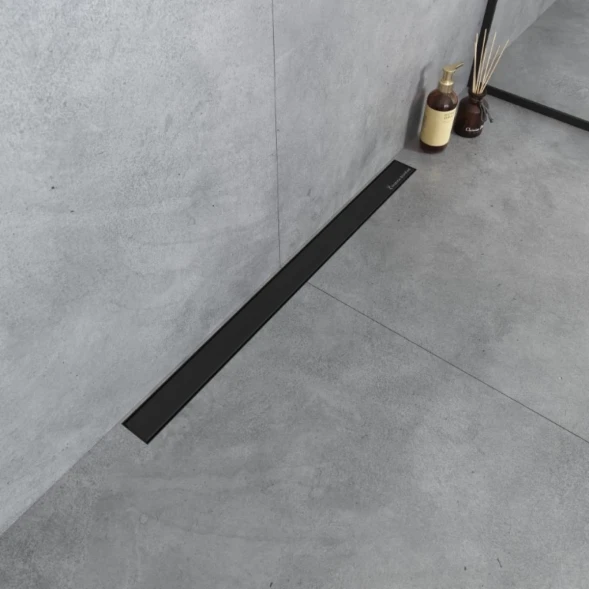 Душевой трап (лоток) Boheme Premium Linear 982-80-B 80 см, с решеткой, 2 в 1 под плитку, черный матовый