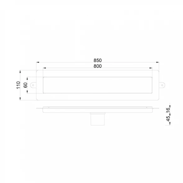 Душевой трап (лоток) Boheme Premium Linear 982-80-B 80 см, с решеткой, 2 в 1 под плитку, черный матовый