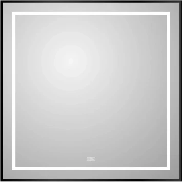 Зеркало BelBagno Kraft SPC-KRAFT-900-800-LED-TCH-WARM-NERO 90x80 см, с LED-подсветкой, сенсорным выключателем, антизапотеванием, черный