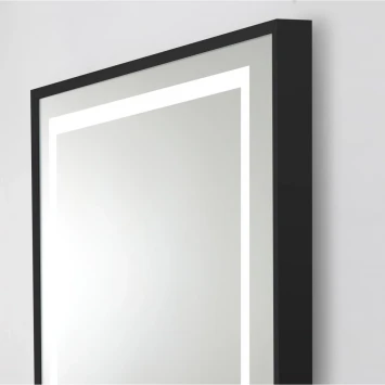 Зеркало BelBagno Kraft SPC-KRAFT-900-800-LED-TCH-WARM-NERO 90x80 см, с LED-подсветкой, сенсорным выключателем, антизапотеванием, черный