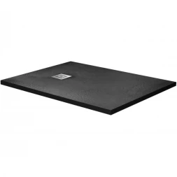 Душевой поддон BelBagno Uno TRAY-MR-UNO-AH-120/90-35-NERO-CR 120x90 см, из литьевого мрамора, прямоугольный, черный матовый