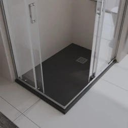 Душевой поддон BelBagno Uno TRAY-MR-UNO-AH-120/90-35-NERO-CR 120x90 см, из литьевого мрамора, прямоугольный, черный матовый