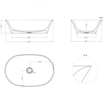 Раковина 60x39 см Salini S-Sense Mona 110811G