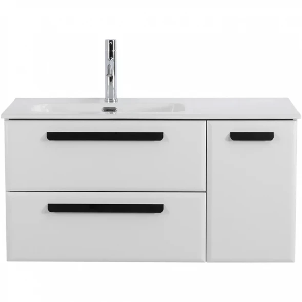 Тумба под раковину Cezares Eco ECO-CER-N-1000-2C-1A-SO-BL-L 100 см L, подвесная, Bianco Lucido
