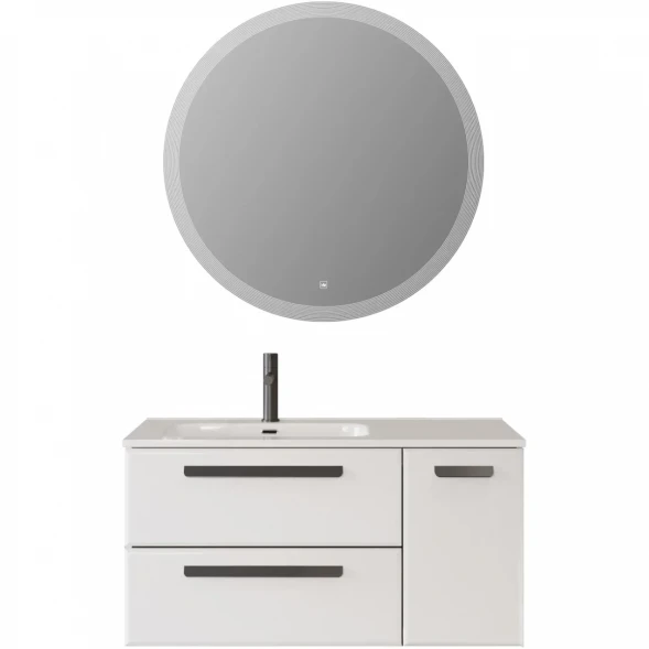 Тумба под раковину Cezares Eco ECO-CER-N-1000-2C-1A-SO-BL-L 100 см L, подвесная, Bianco Lucido
