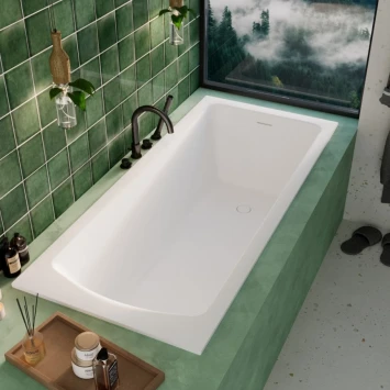 Ванна из литьевого мрамора Whitecross Coin Solid Surface 0224.180075.200 180x75 см, белый матовый