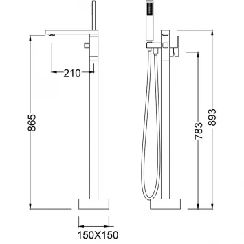 Смеситель напольный для ванны Timo Selene 2200/00Y-CR