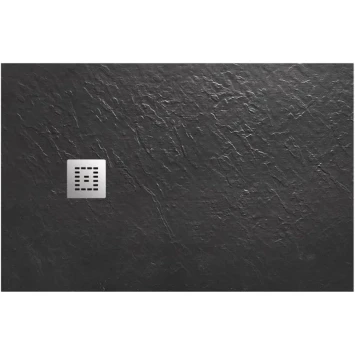 Душевой поддон BelBagno Uno TRAY-MR-UNO-AH-120/80-35-NERO-CR 120x80 см, из литьевого мрамора, прямоугольный, черный матовый