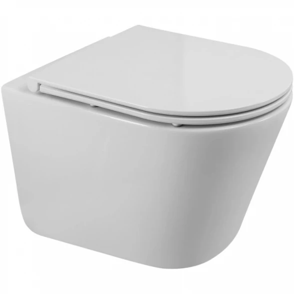 Унитаз подвесной BelBagno Flay-R BB053CH-TOR-FC безободковый, торнадо, белый