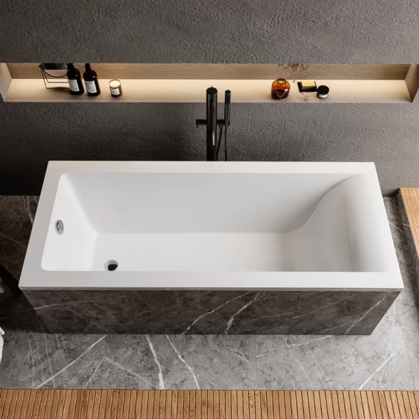 Ванна из литьевого мрамора Marmo Bagno Ницца MB-N180-80 180x80 см, белый