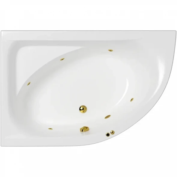 Акриловая ванна Whitecross Aquarella 0108.170110.100.SOFT.GL 170x110 см L, с гидромассажем, угловая, белый