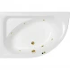 Акриловая ванна Whitecross Aquarella 0108.170110.100.SOFT.GL 170x110 см L, с гидромассажем, угловая, белый