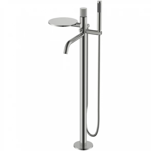 Смеситель напольный для ванны Boheme Stick Linea 129-NB.3 никель матовый