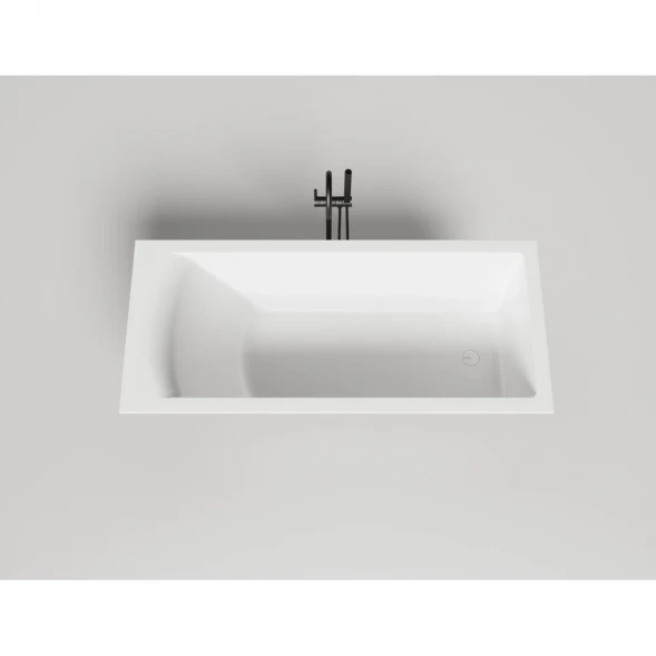 Ванна из литьевого мрамора Salini S-Stone Cascata Kit 104823M 170x70 см, белый матовый