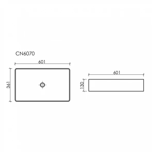 Раковина-чаша Ceramica Nova Element CN6070MB 60,1x36,1 см, накладная, черный матовый